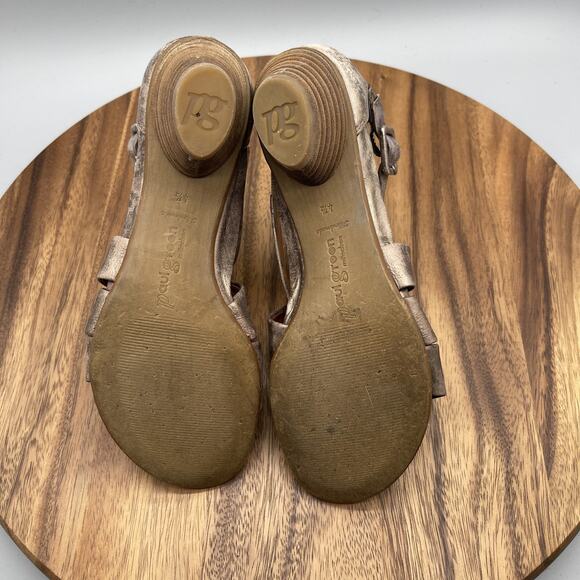 Paul Green Sandals Womens Size 7 Criss Cross Leather Heels Comfort Buckle - Picture 7 of 8